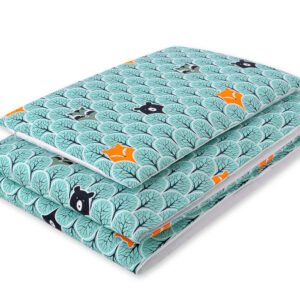 Baby cotton bedding set 2-pcs 135x100 cm- mint forest