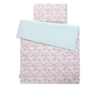 Baby cotton bedding set 2-pcs - beige leaves