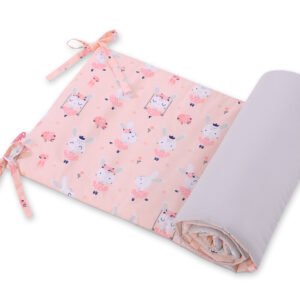 Universal bumper for cot - ballerinas pink