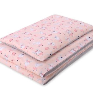 Baby cotton bedding set 2-pcs 120x90 cm-  ballerinas pink
