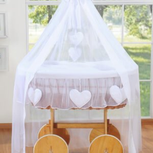 Moses Basket/Wicker drape crib Deluxe- Amelie white