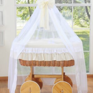 Moses Baskket/Wicker drape crib Deluxe- Bellamy cream