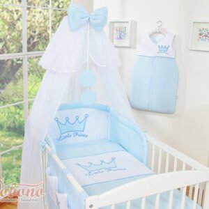 Bedding set 5pcs with mosquito-net- Little Prince/Princess blue