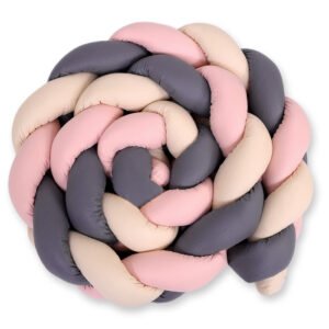 Knot bumper XXL- beige-anthracite-pastel pink