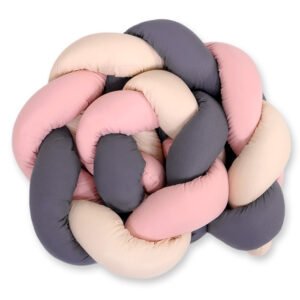 Knot bumper- beige-anthracite-pastel pink