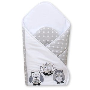 Baby nest with stiffenig- Owls Bigi Zibi & Adele grey-black