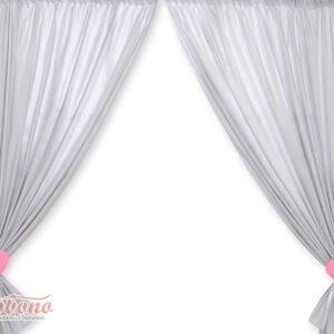 Children's room curtains with hearts grey and pink