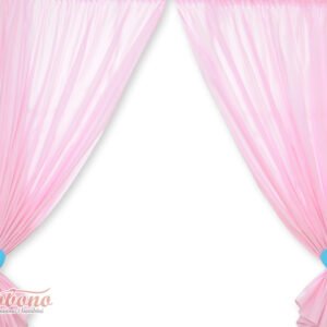 Children's room curtains with hearts pink and turquoise