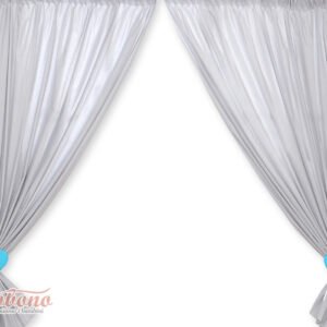 Children's room curtains with hearts grey and turquoise
