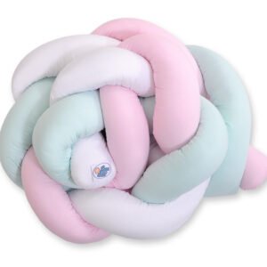 Knot bumper-  white-pink-mint