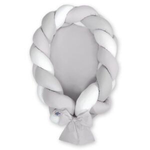 Braided baby nest 2 in 1 - white-gray
