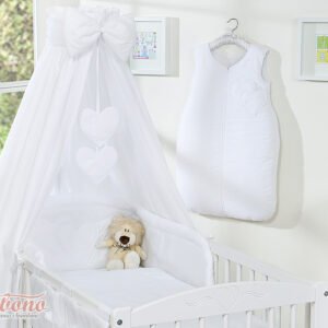 Canopy made of fabric- Hanging Hearts white