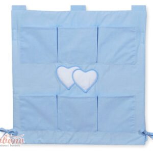 Cot tidy- Hanging Hearts blue