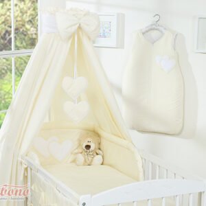 Canopy made of fabric- Hanging Hearts cream