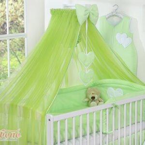 Mosquito-net made of chiffon- Hanging Hearts green