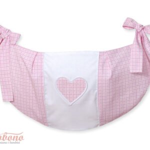 Toys bag- Hanging Hearts pink checkered
