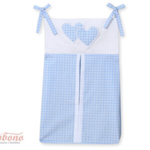 Diaper bag- Hanging Hearts blue checkered