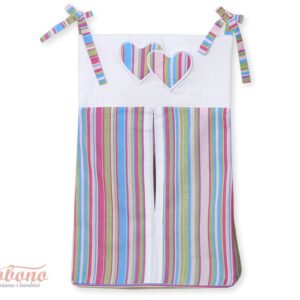 Diaper bag- Hanging Hearts lilac strips