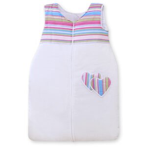 Sleeping bag- Hanging hearts lilac strips