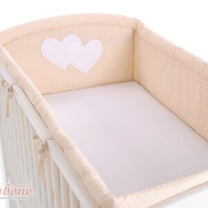 Universal bumper XXL- Hanging Hearts white polka dots on beige