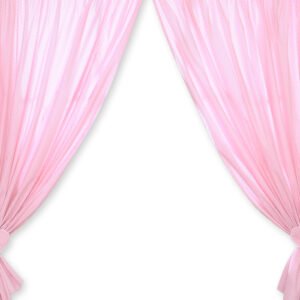 Curtains for baby room- Hanging Hearts white polka dots on pink
