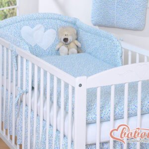 Universal bumper- Hanging Hearts blue flowers