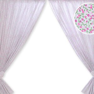 Curtains for baby room- Hanging Hearts pink flowers