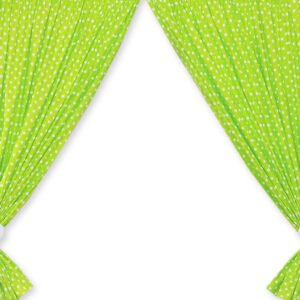 Curtains for baby room- Hanging Hearts white dots on green