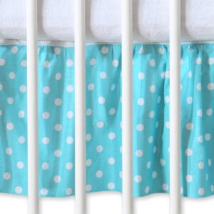 Dust Ruffle-Masking flounce 140x70cm- Hanging Hearts white dots on turquoise