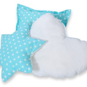 3pcs pillow set - White dots on turquoise