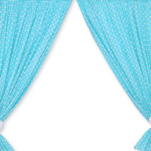 Curtains for baby room- Hanging Hearts white dots on turquoise