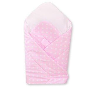 Babynest with stiffening- Hanging Hearts white dots on pink