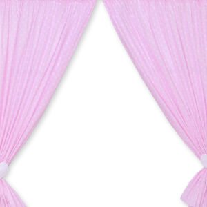 Curtains for baby room- Hanging Hearts white dots on pink