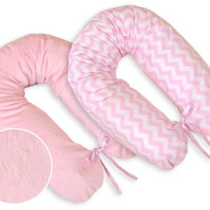 Pregnancy pillow- double-sided-Simple chevron pink
