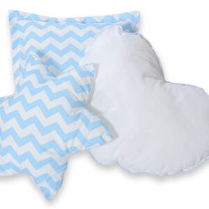 3pcs pillow set - Chevron blue