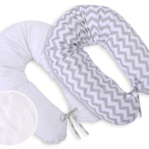 Pregnancy pillow- double-sided-Simple chevron grey