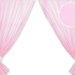 Curtains for baby room- Hanging Hearts pink strips