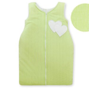 Sleeping bag- Hanging hearts green strips