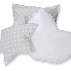 3pcs pillow set - white dots on grey