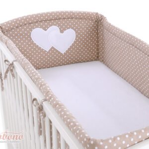 Universal bumper XXL- Hanging Hearts white dots on brown