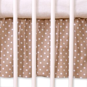 Dust Ruffle-Masking flounce 140x70cm- Hanging Hearts white dots on brown