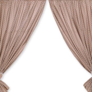 Curtains for baby room- Hanging Hearts white dots on brown