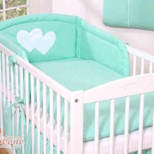 Bedding set 3-pcs- Hanging Hearts mint