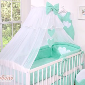 Mosquito-net made of chiffon- Hanging Hearts mint