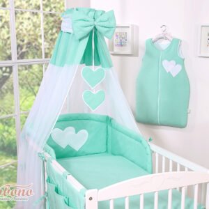 Canopy made of Chiffon- Hanging Hearts mint