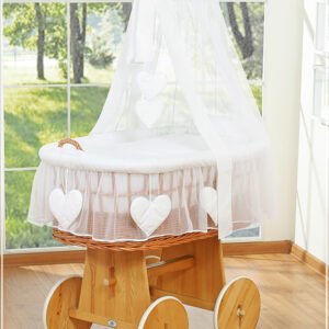 Moses Basket/Wicker drape crib- Amelie white