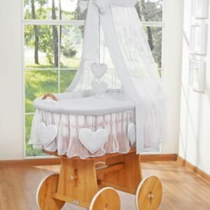 Moses Basket/Wicker drape crib- Amelie gray