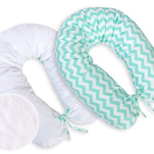 Pregnancy pillow- double-sided- Chevron mint