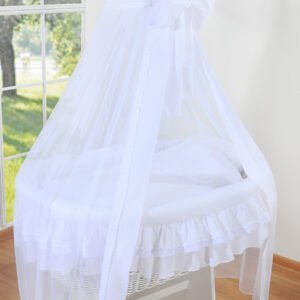 Moses Basket/Wicker drape crib Deluxe- Little Angel white