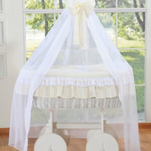 Moses Basket/Wicker drape crib Deluxe- Bellamy cream